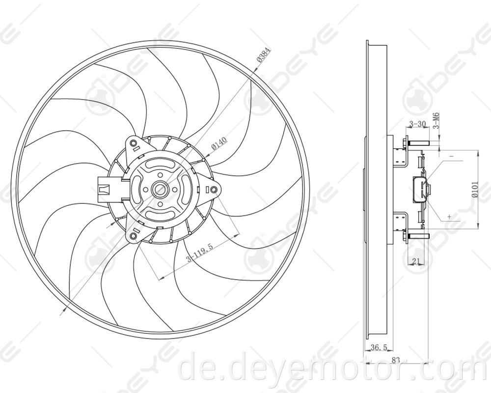 1341399 Kühlerlüftermotor 12v für OPEL CORSA FIAT GRANDE PUNTO ABARTH